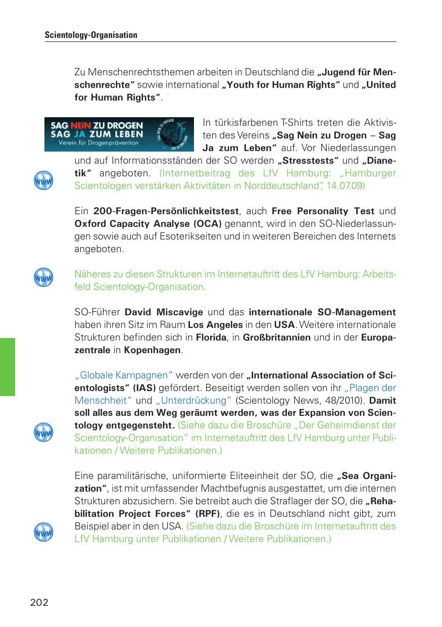 Seite 203 des Verfassungsschutzbericht 2010 Hamburg