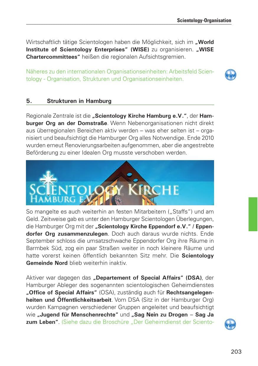 Seite 204 des Verfassungsschutzbericht 2010 Hamburg