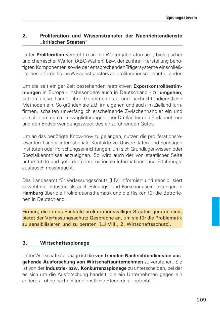 Seite 210 des Verfassungsschutzbericht 2010 Hamburg