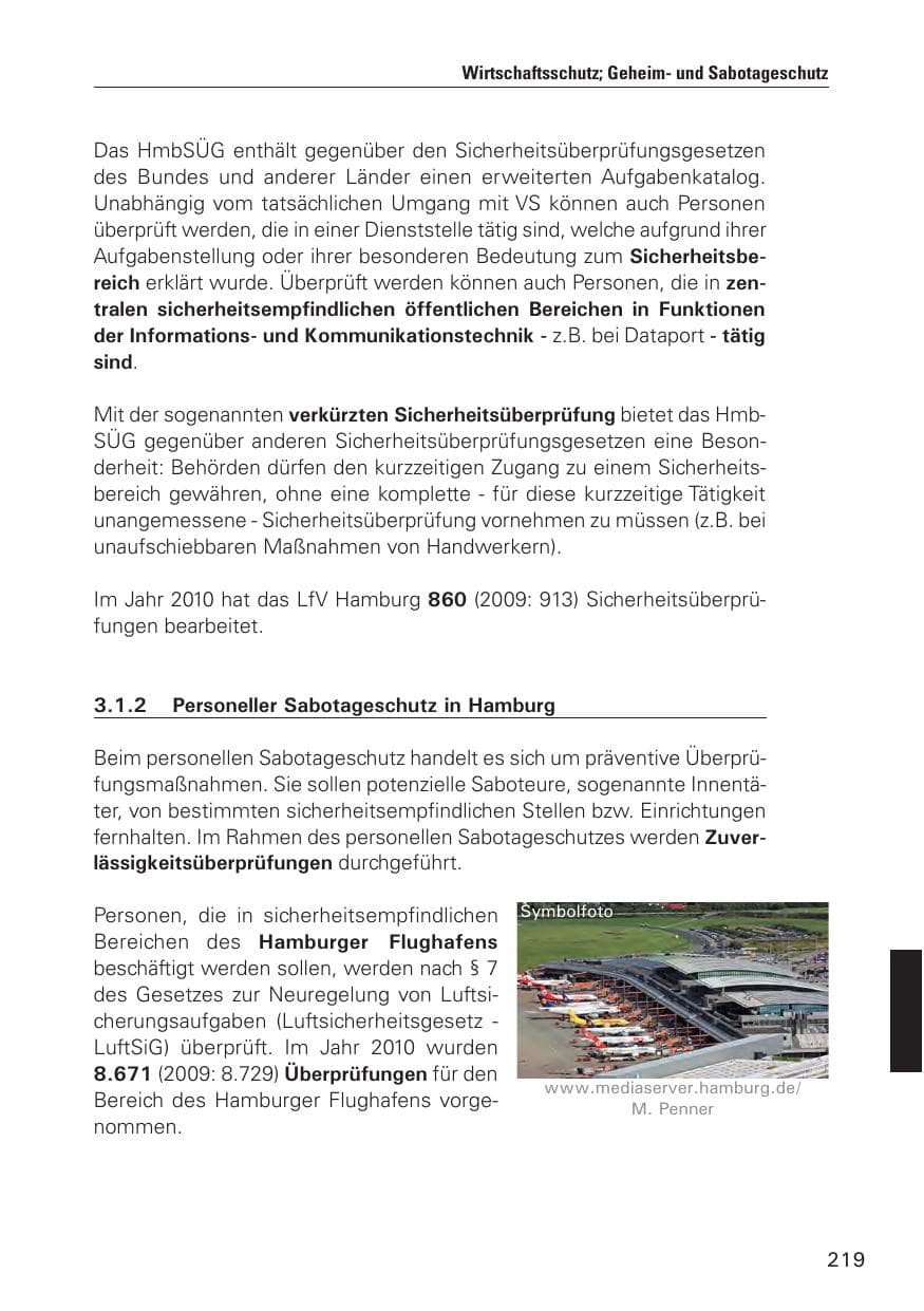 Seite 220 des Verfassungsschutzbericht 2010 Hamburg