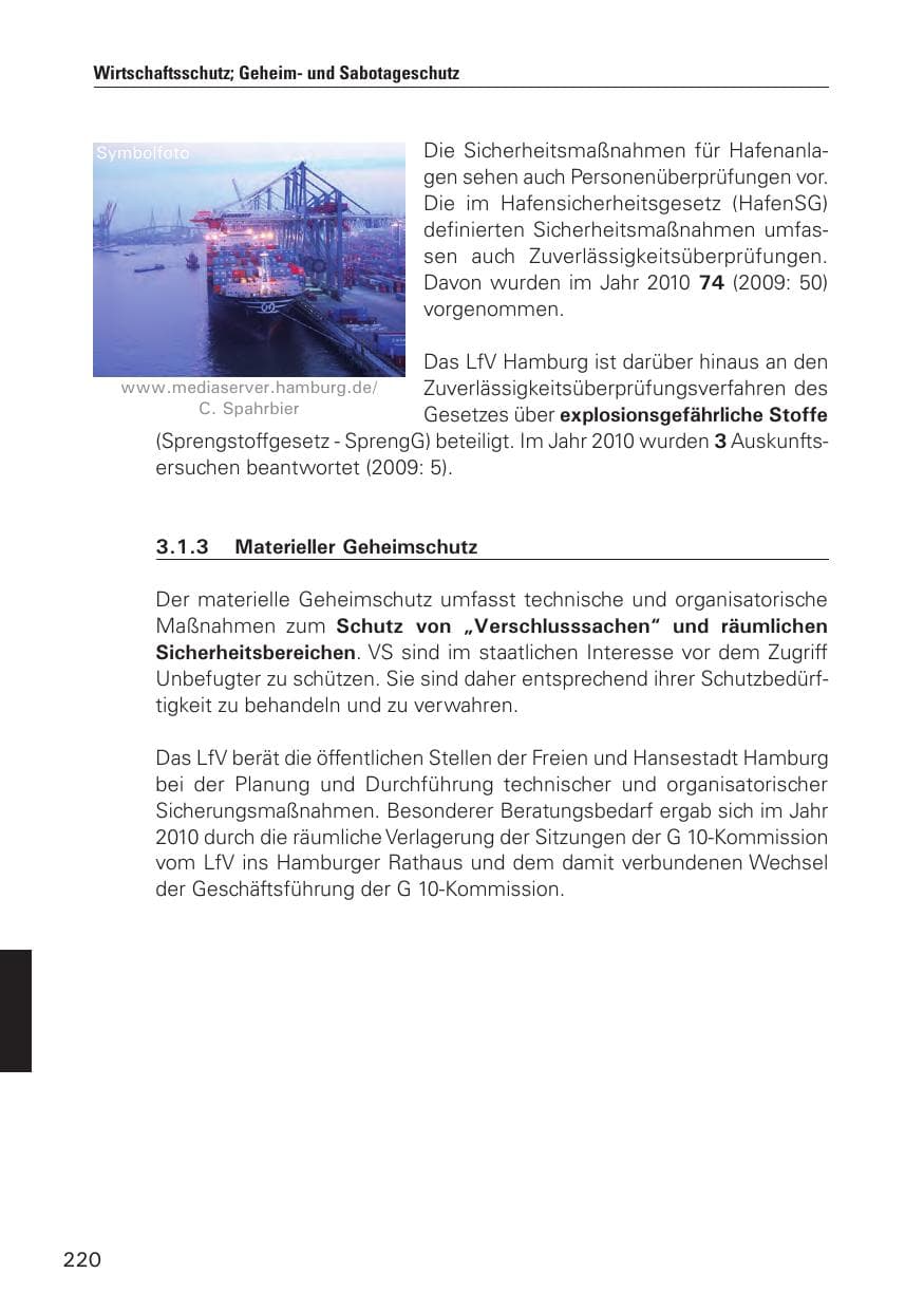 Seite 221 des Verfassungsschutzbericht 2010 Hamburg