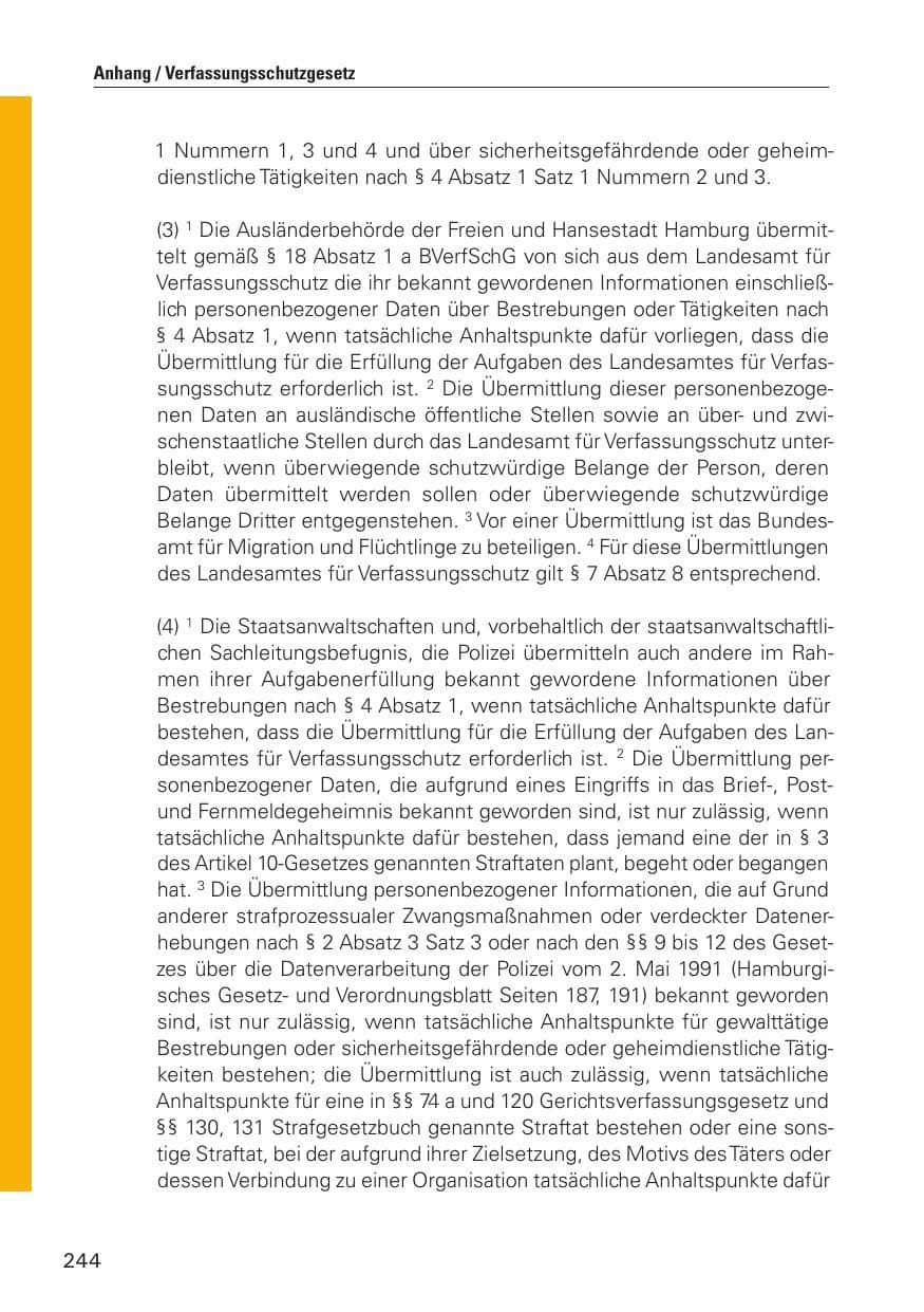 Seite 245 des Verfassungsschutzbericht 2010 Hamburg