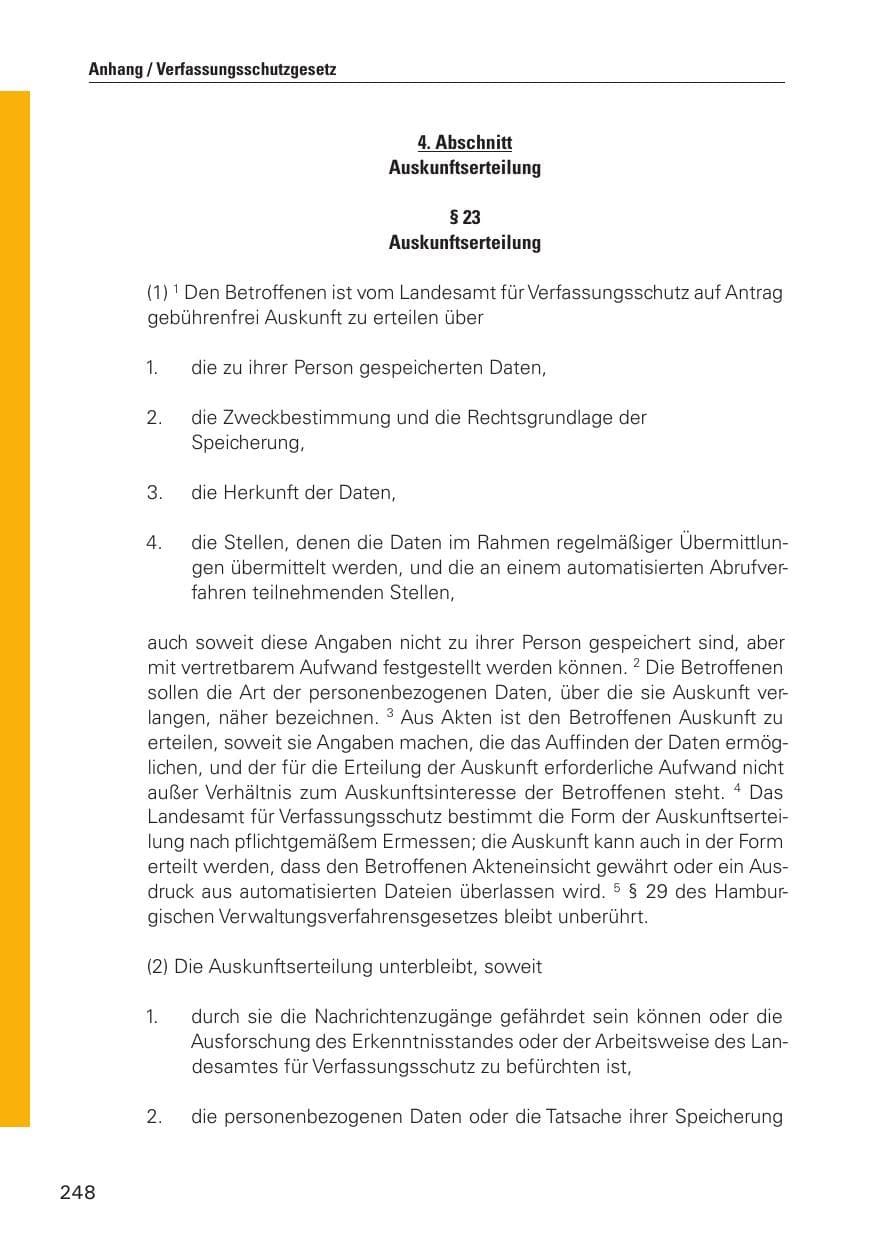 Seite 249 des Verfassungsschutzbericht 2010 Hamburg