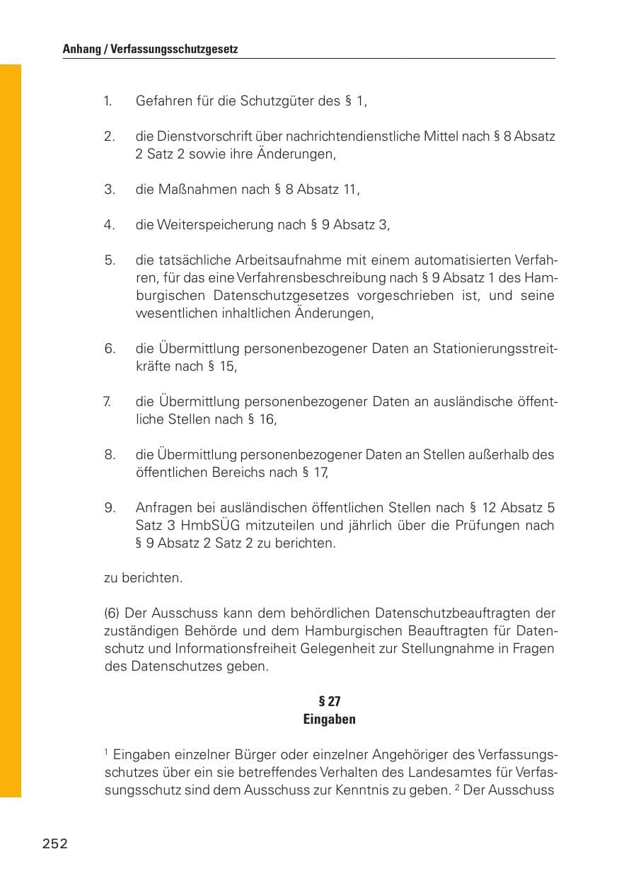 Seite 253 des Verfassungsschutzbericht 2010 Hamburg