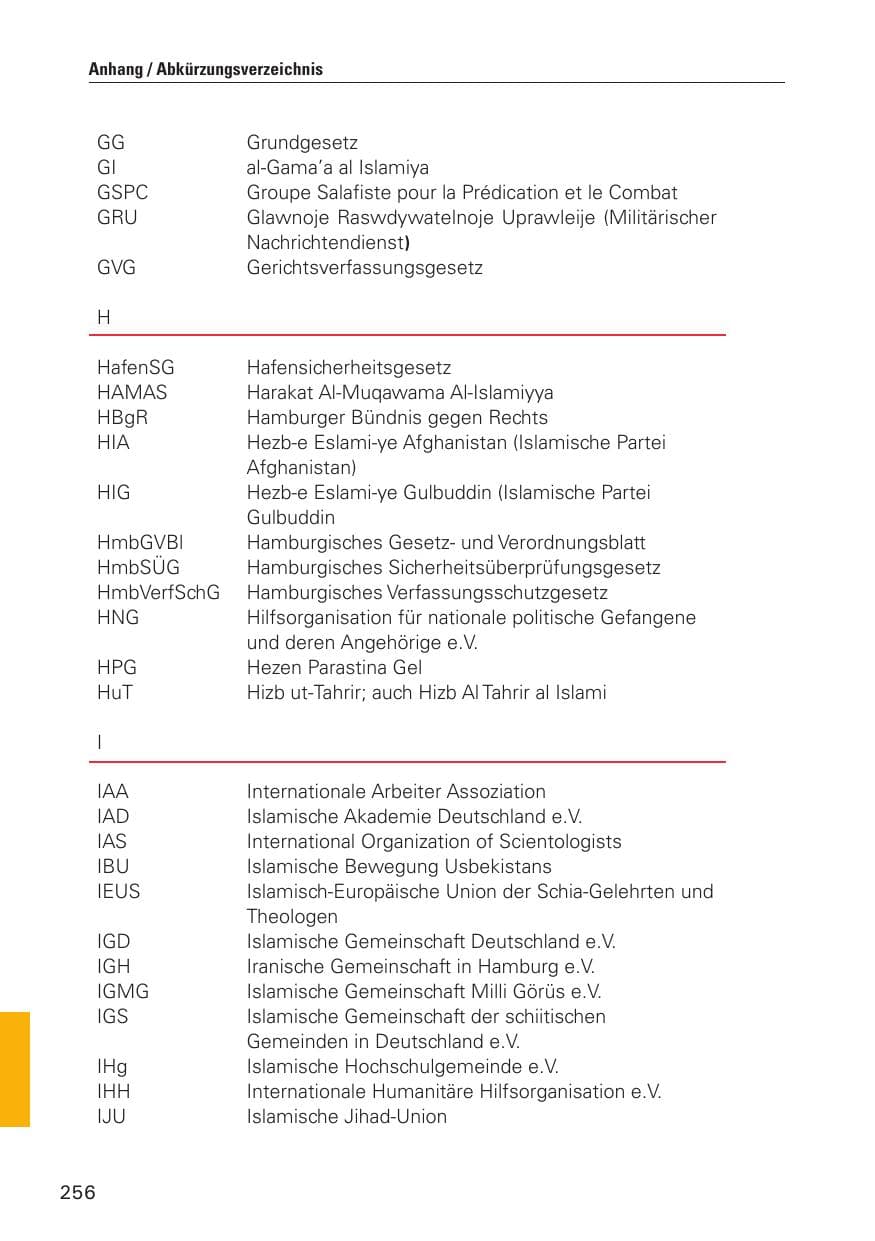 Seite 257 des Verfassungsschutzbericht 2010 Hamburg