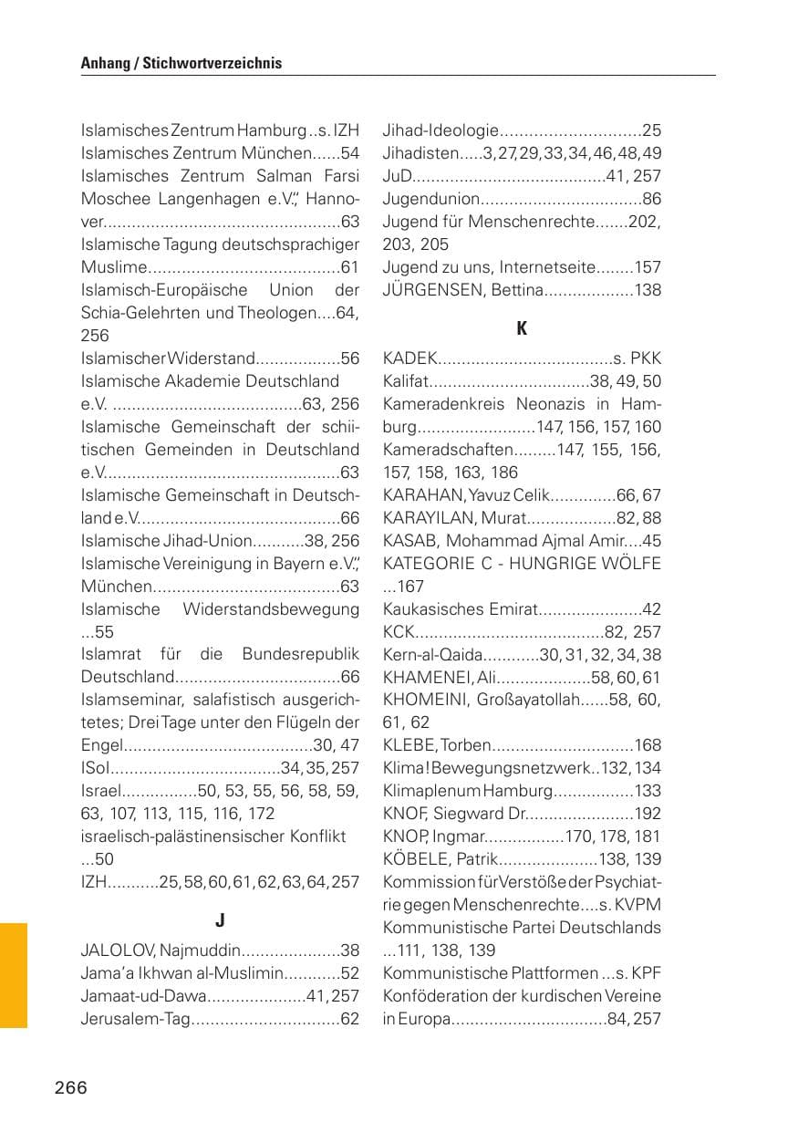 Seite 267 des Verfassungsschutzbericht 2010 Hamburg