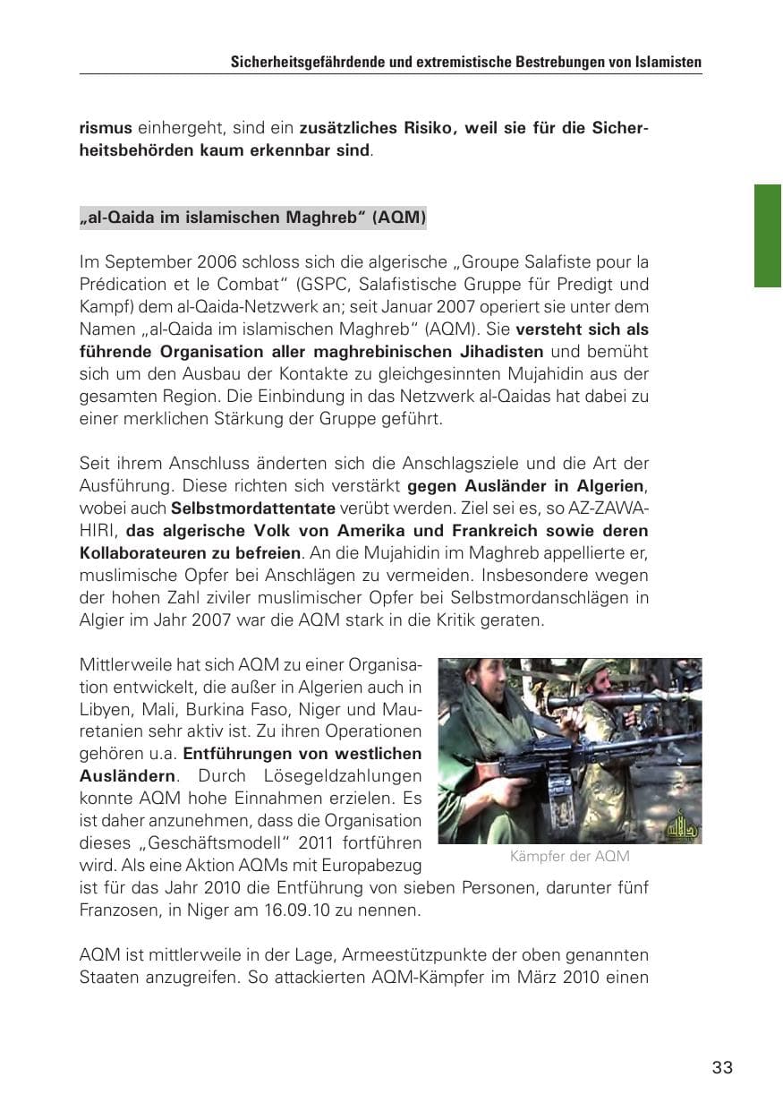 Seite 34 des Verfassungsschutzbericht 2010 Hamburg