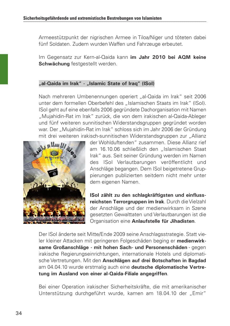 Seite 35 des Verfassungsschutzbericht 2010 Hamburg