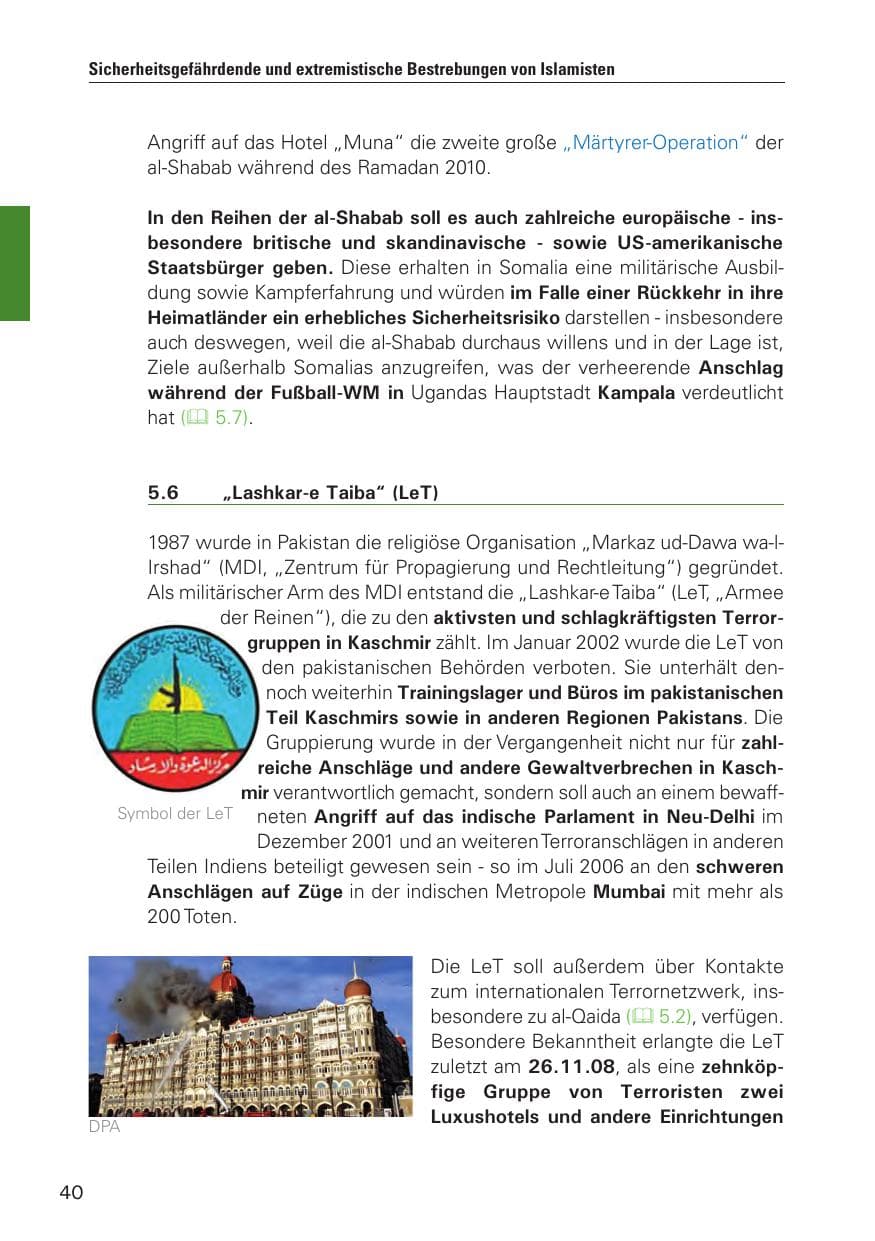 Seite 41 des Verfassungsschutzbericht 2010 Hamburg