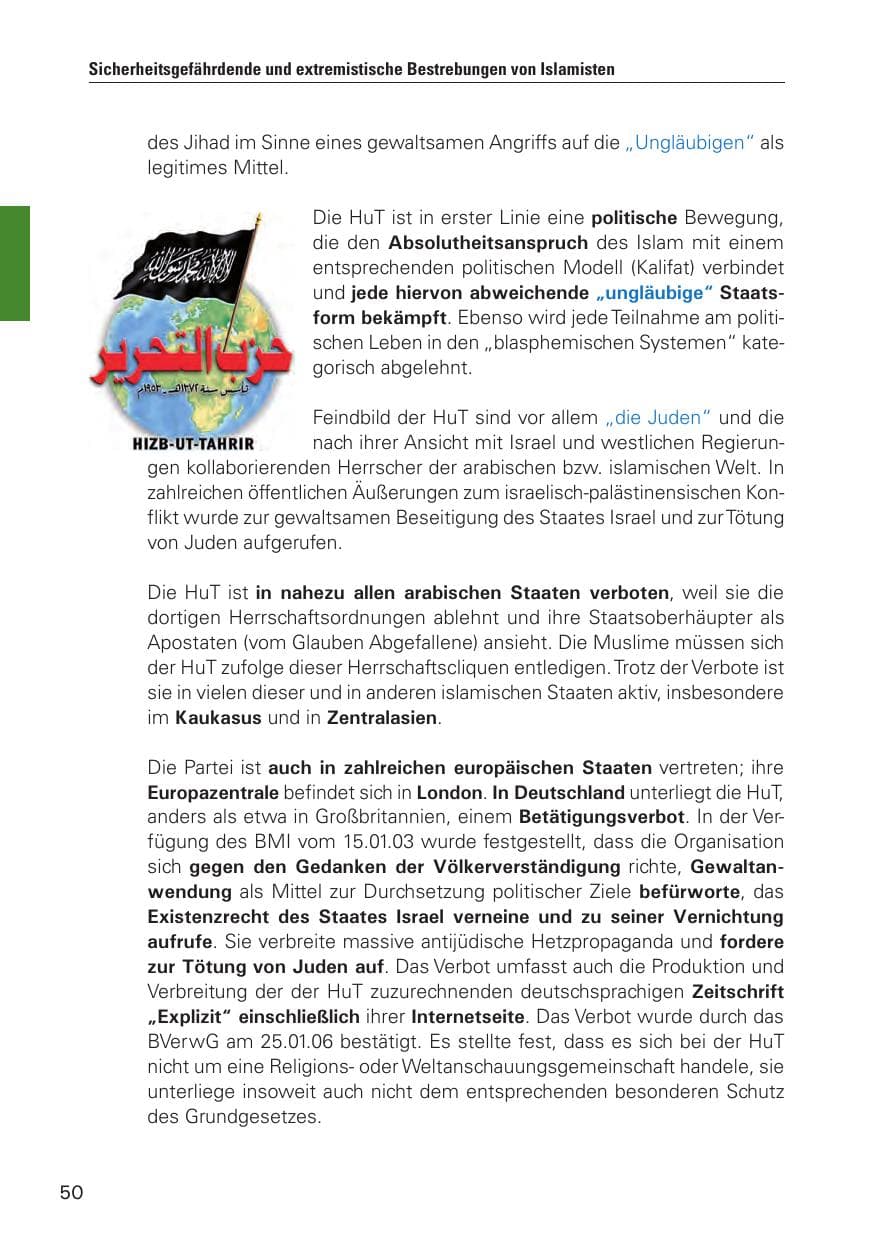 Seite 51 des Verfassungsschutzbericht 2010 Hamburg