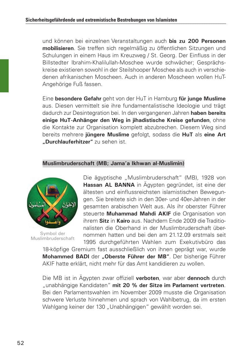 Seite 53 des Verfassungsschutzbericht 2010 Hamburg