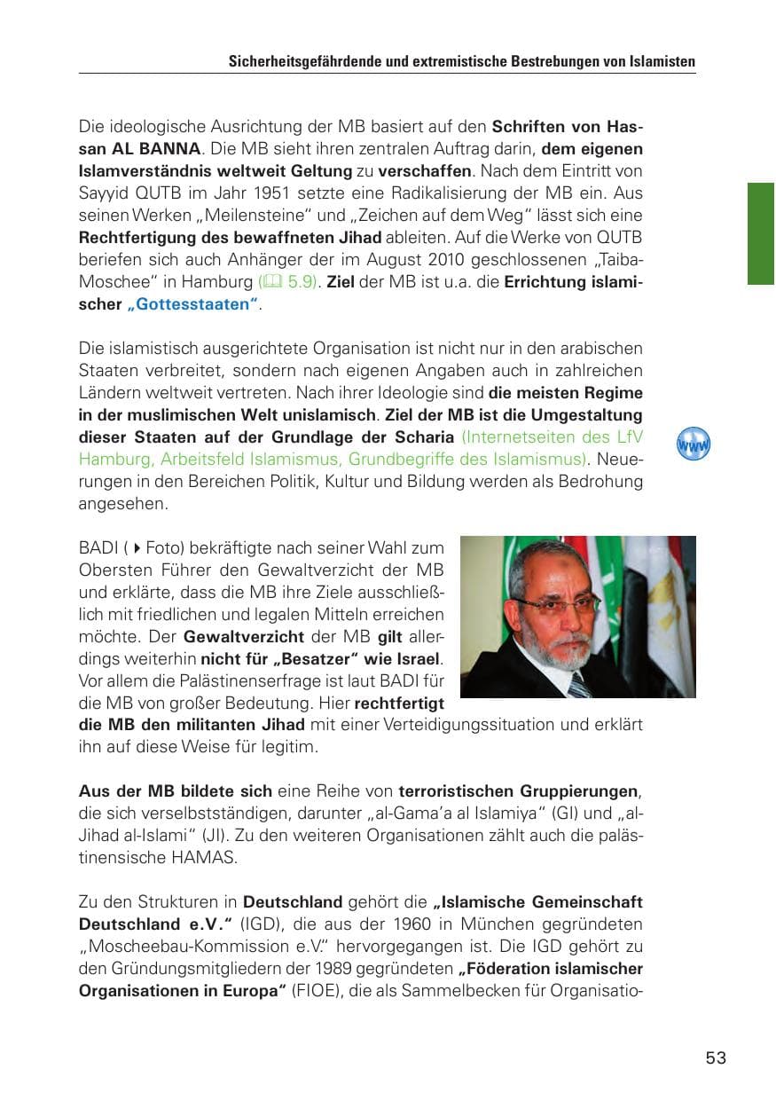 Seite 54 des Verfassungsschutzbericht 2010 Hamburg