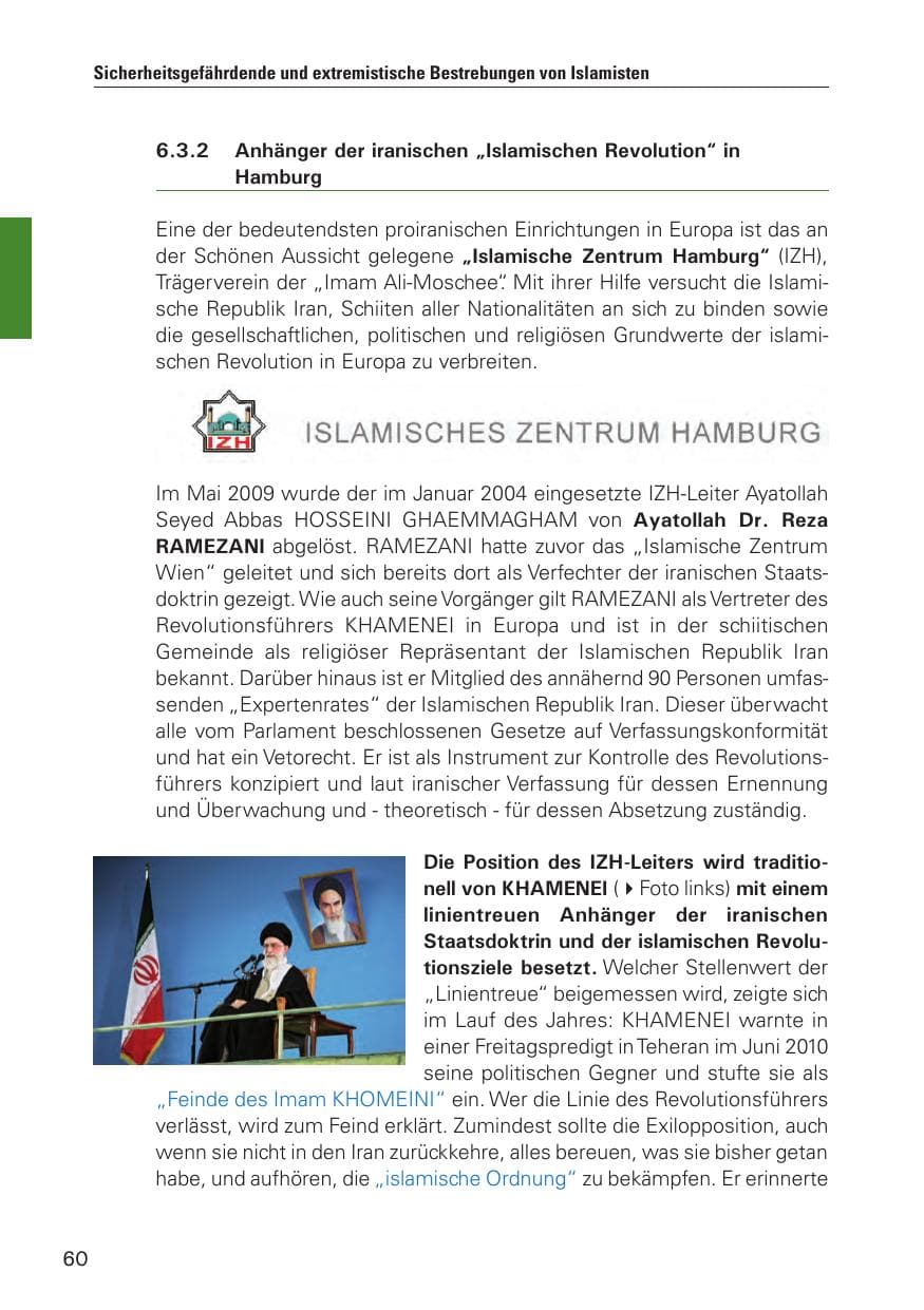 Seite 61 des Verfassungsschutzbericht 2010 Hamburg