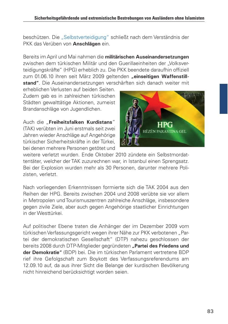 Seite 84 des Verfassungsschutzbericht 2010 Hamburg