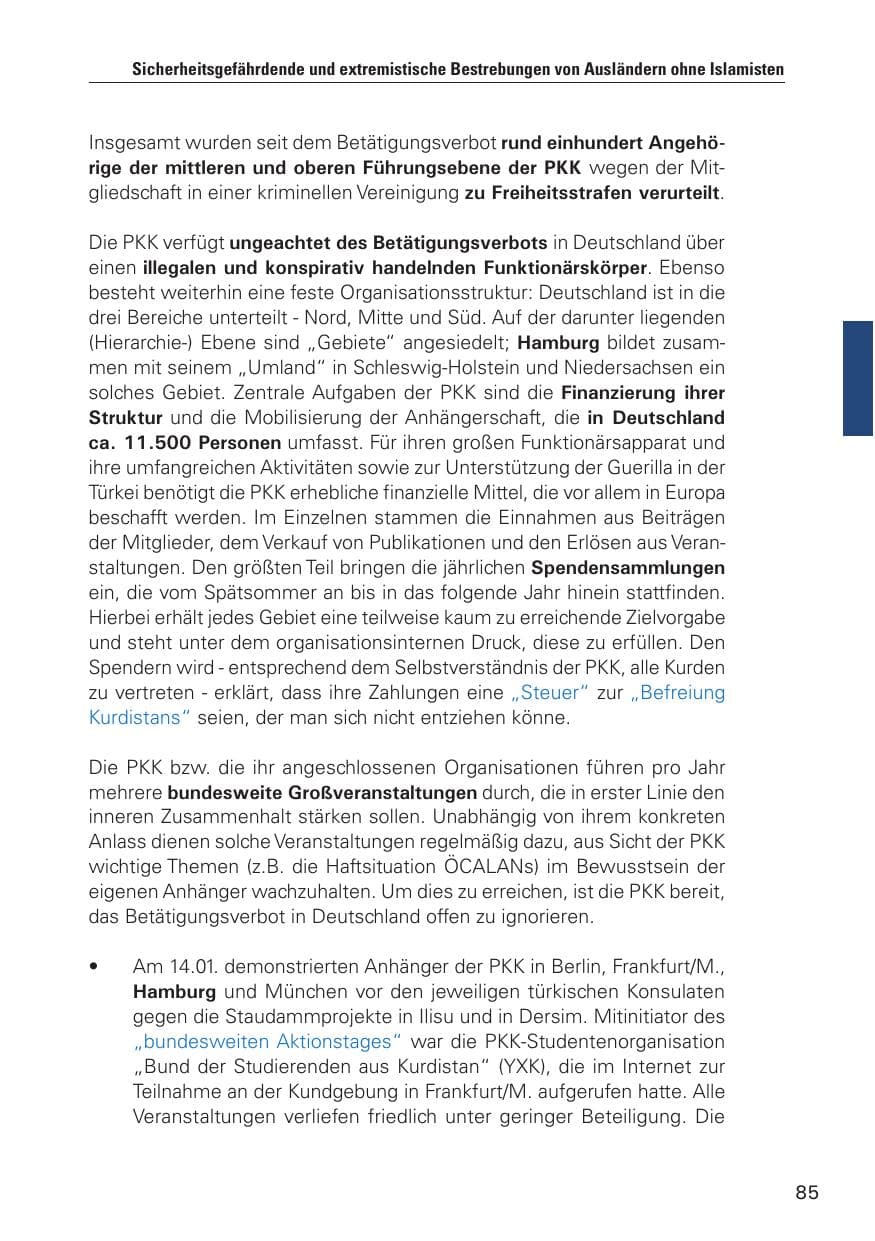 Seite 86 des Verfassungsschutzbericht 2010 Hamburg