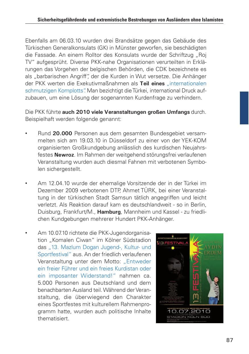 Seite 88 des Verfassungsschutzbericht 2010 Hamburg