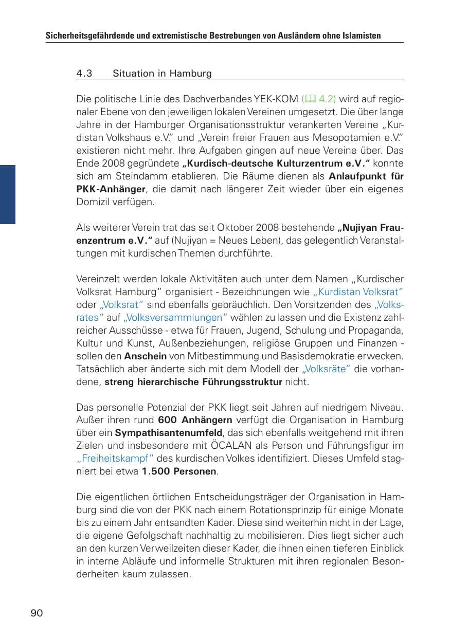 Seite 91 des Verfassungsschutzbericht 2010 Hamburg