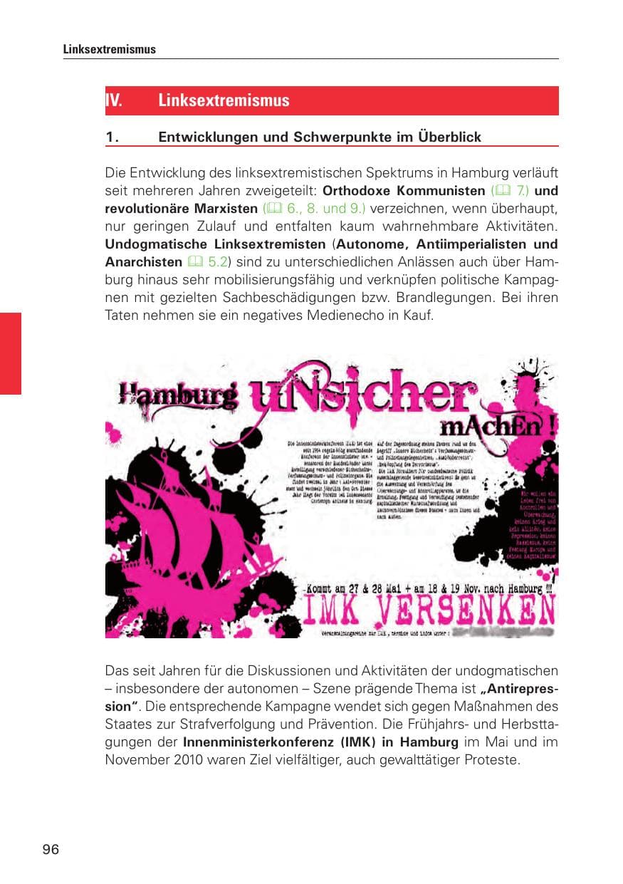 Seite 97 des Verfassungsschutzbericht 2010 Hamburg