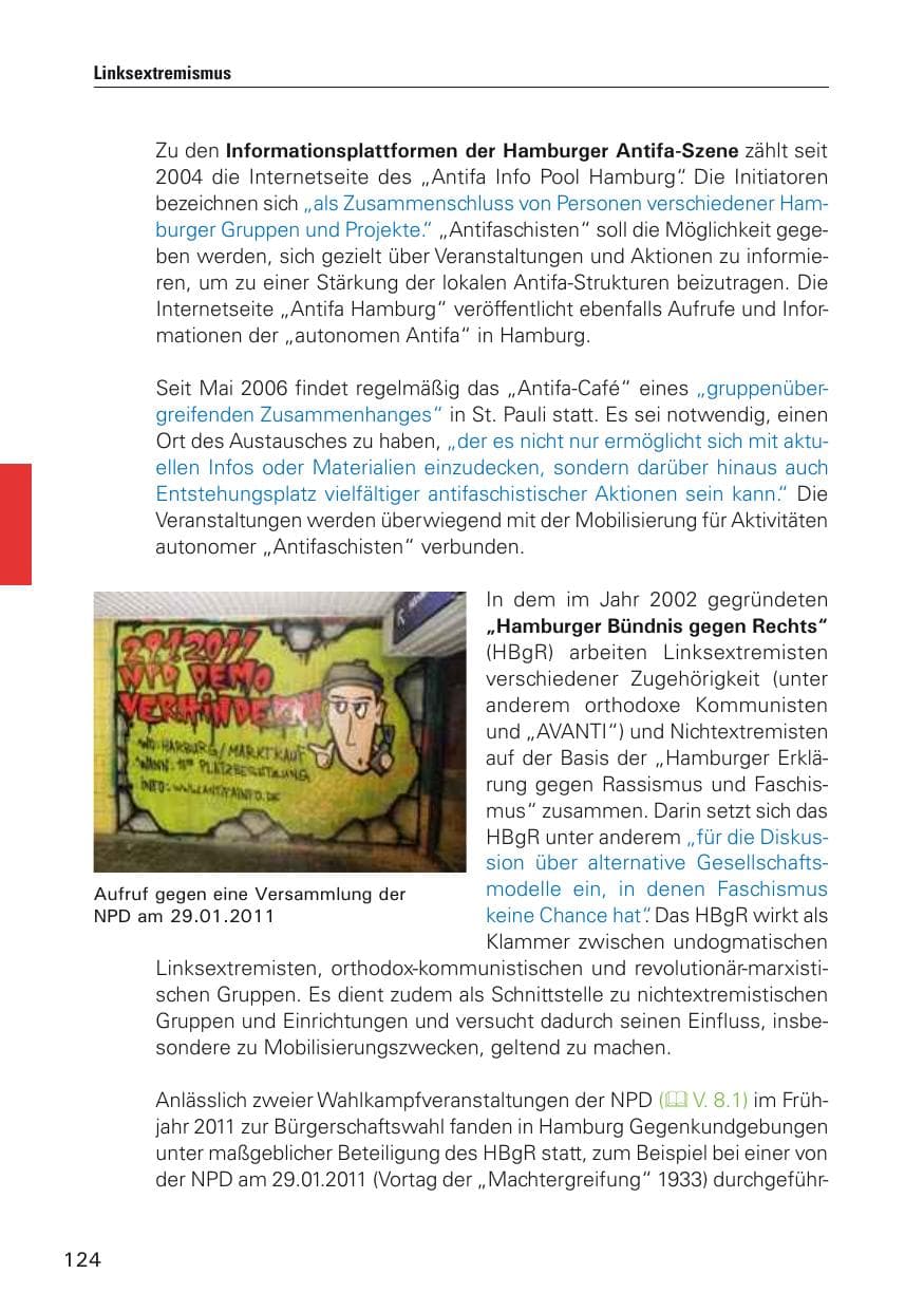 Seite 125 des Verfassungsschutzbericht 2011 Hamburg