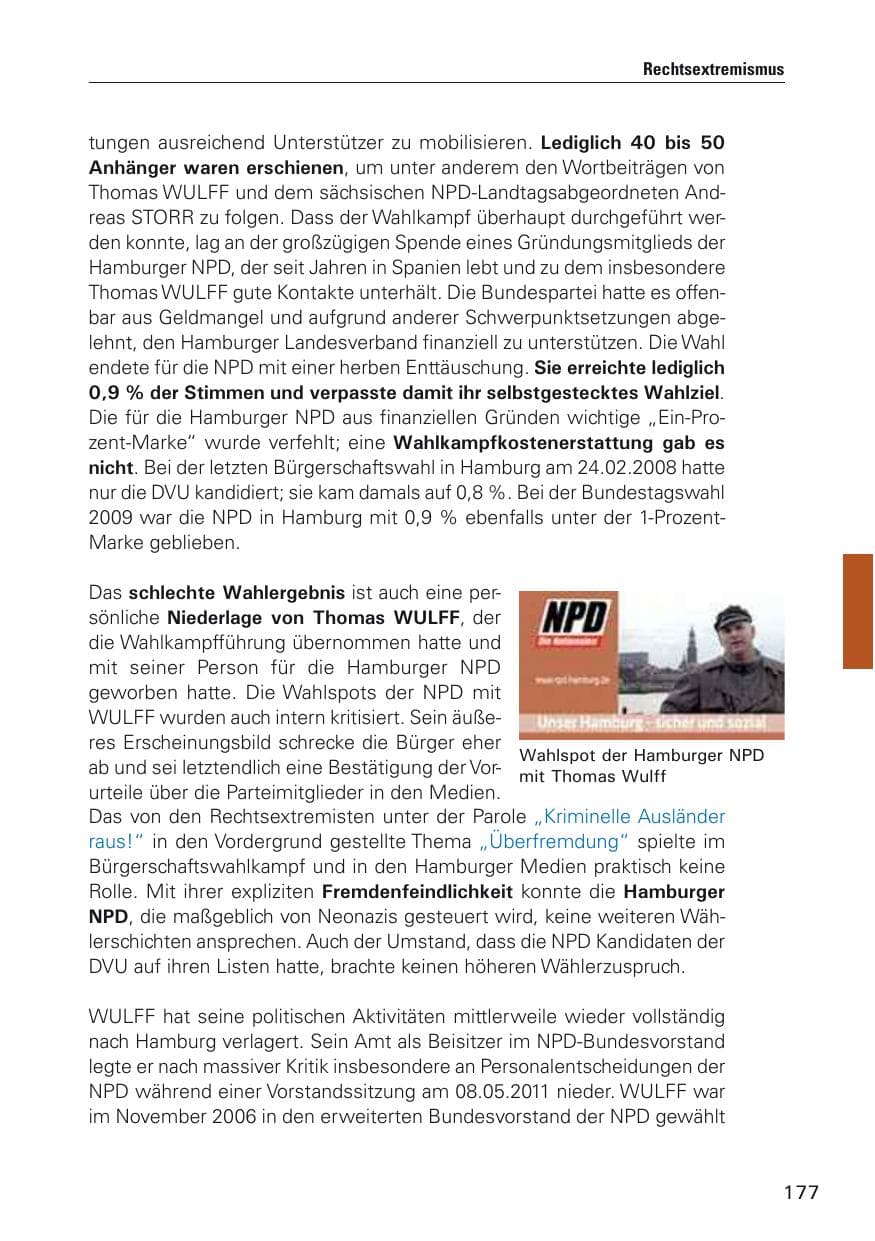 Seite 178 des Verfassungsschutzbericht 2011 Hamburg