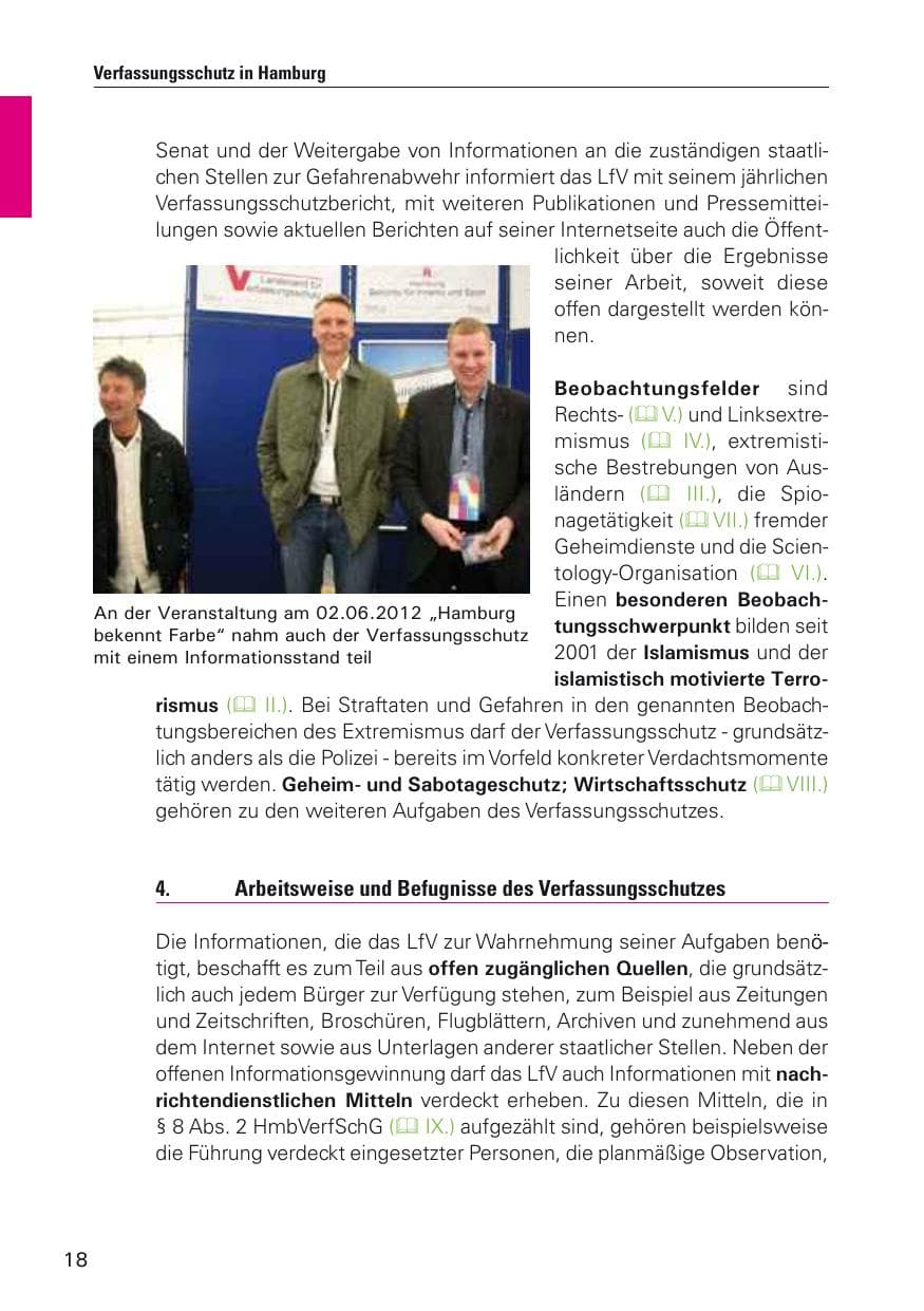 Seite 19 des Verfassungsschutzbericht 2011 Hamburg