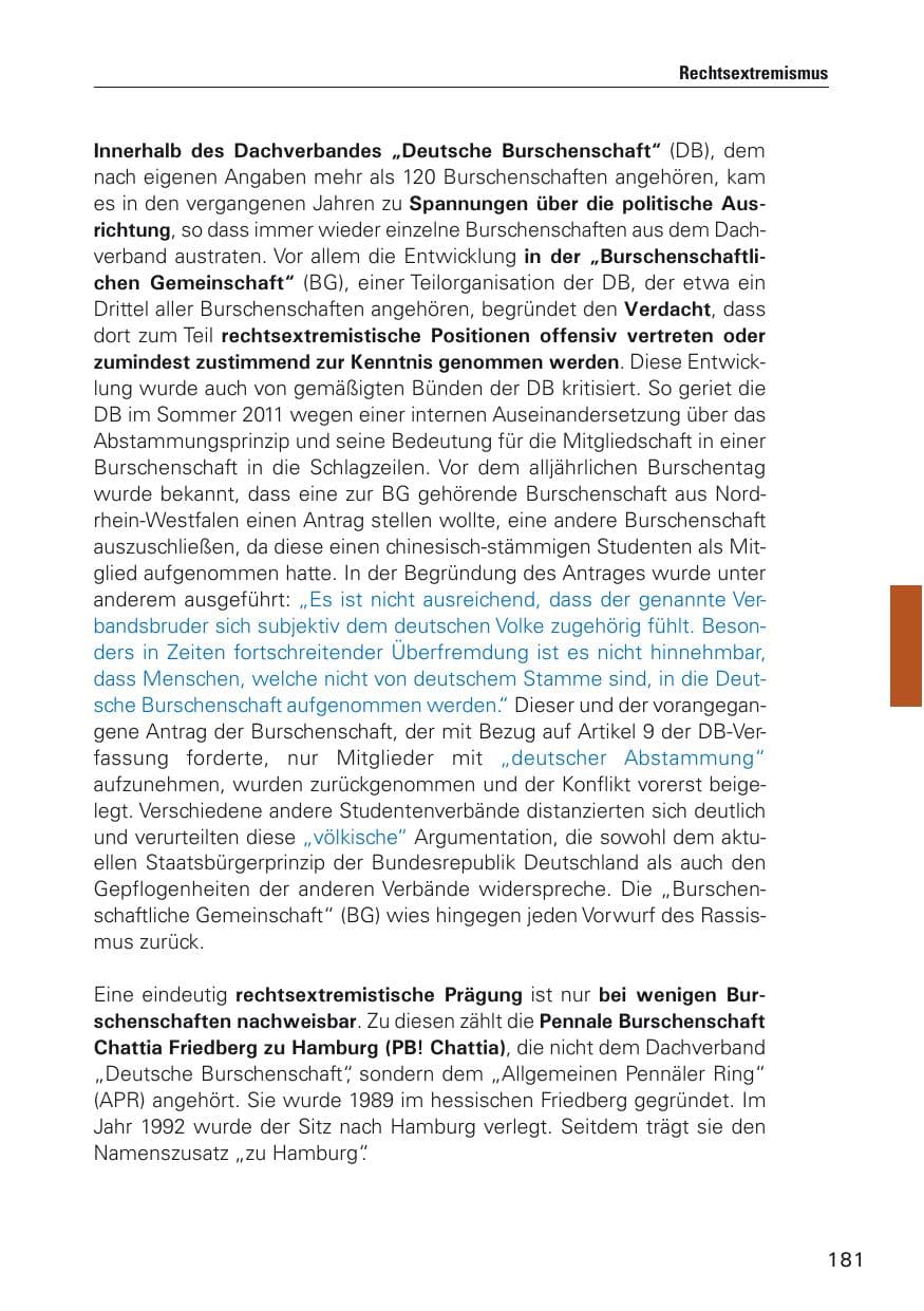 Seite 182 des Verfassungsschutzbericht 2011 Hamburg