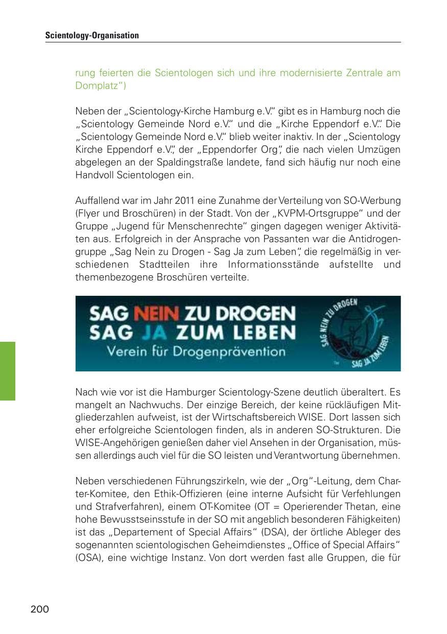 Seite 201 des Verfassungsschutzbericht 2011 Hamburg