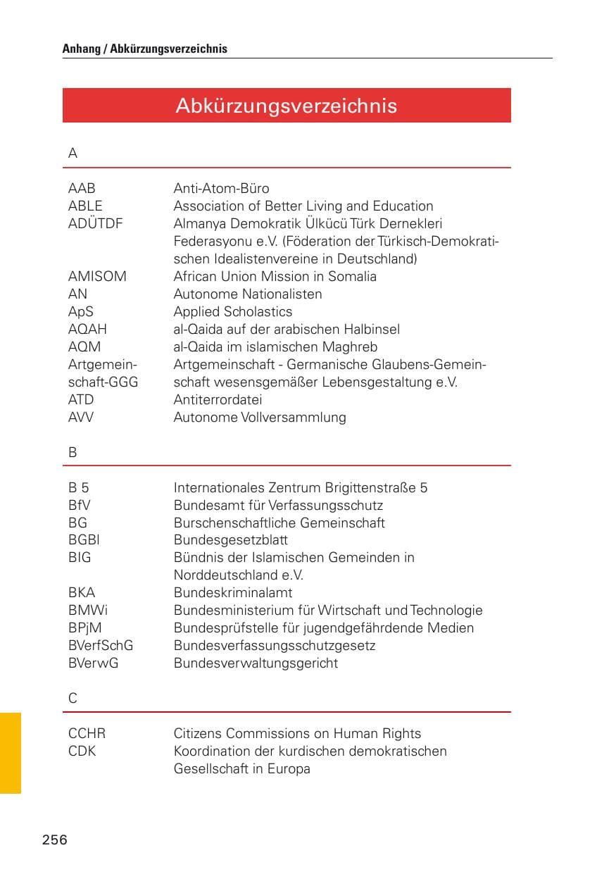 Seite 257 des Verfassungsschutzbericht 2011 Hamburg