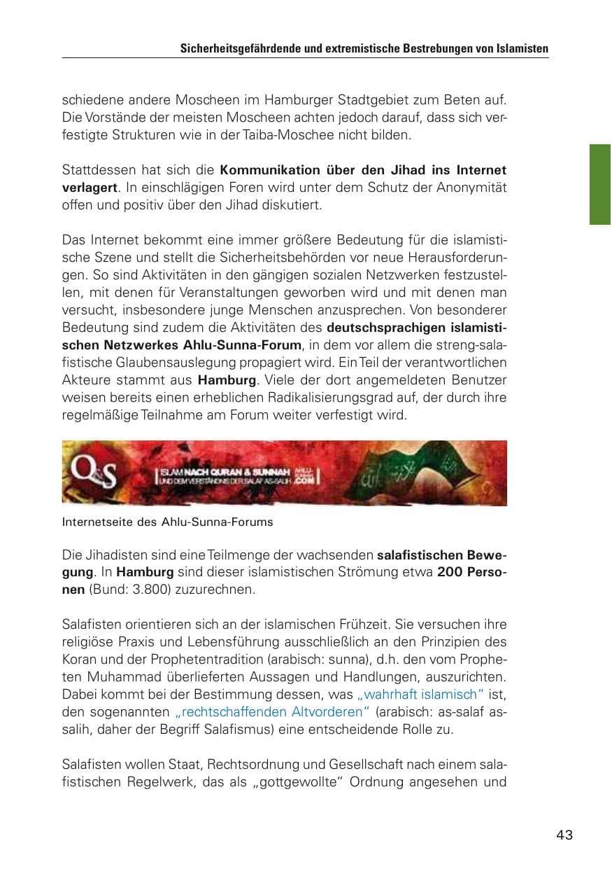 Seite 44 des Verfassungsschutzbericht 2011 Hamburg