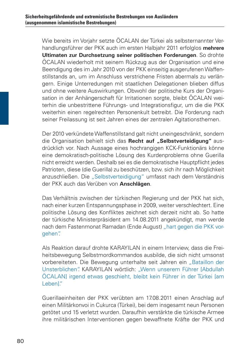 Seite 81 des Verfassungsschutzbericht 2011 Hamburg