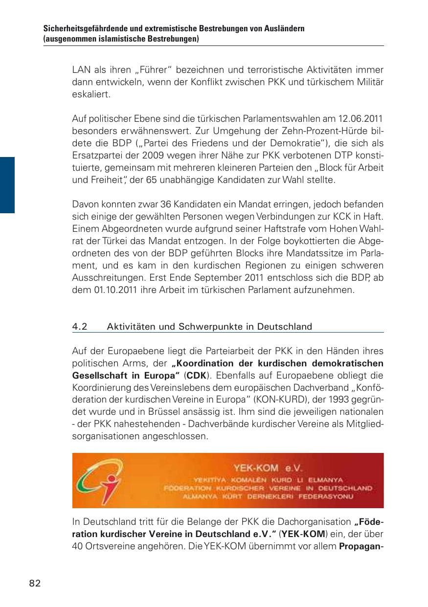 Seite 83 des Verfassungsschutzbericht 2011 Hamburg