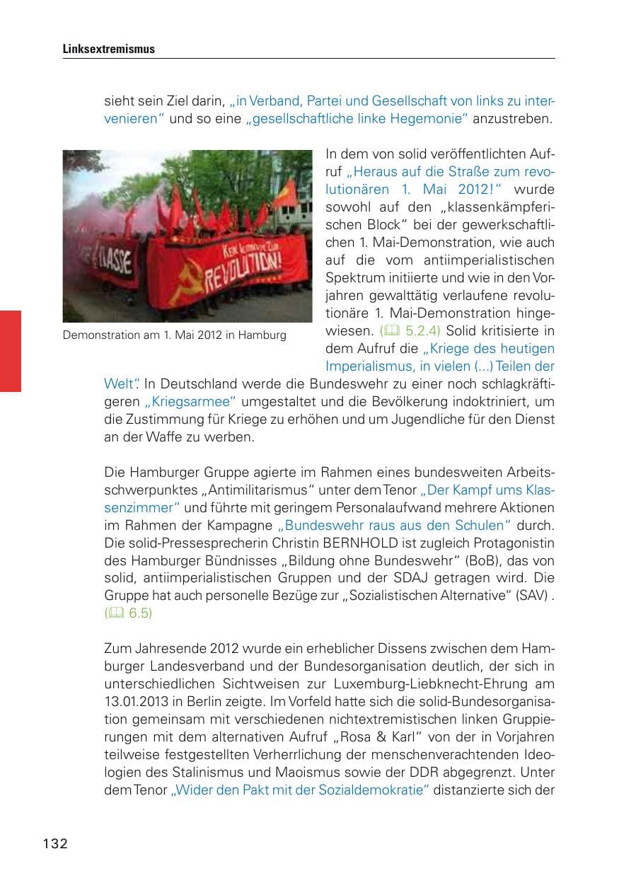 Seite 133 des Verfassungsschutzbericht 2012 Hamburg
