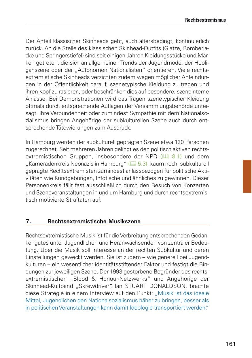 Seite 162 des Verfassungsschutzbericht 2012 Hamburg