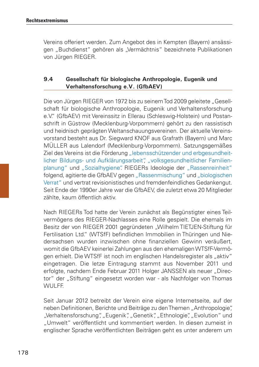 Seite 179 des Verfassungsschutzbericht 2012 Hamburg