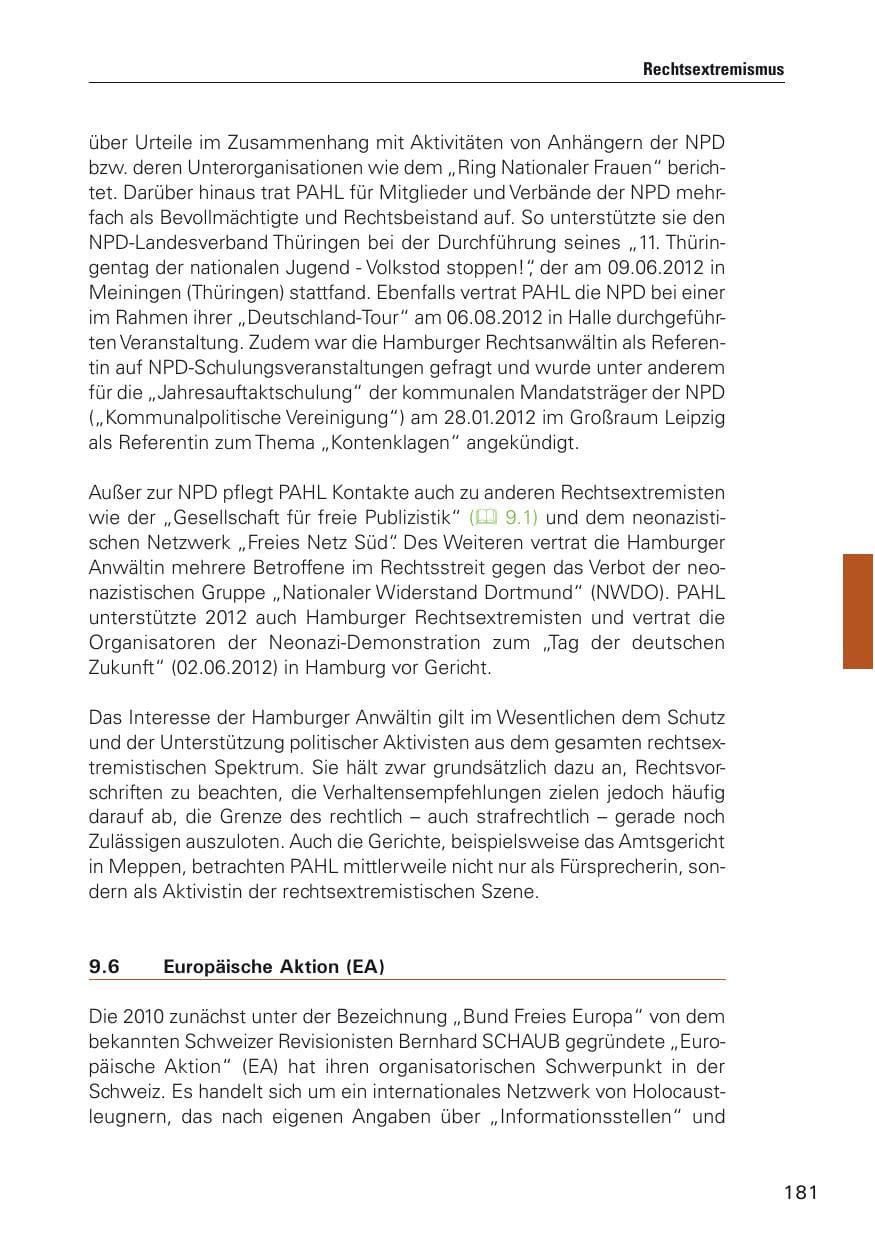 Seite 182 des Verfassungsschutzbericht 2012 Hamburg