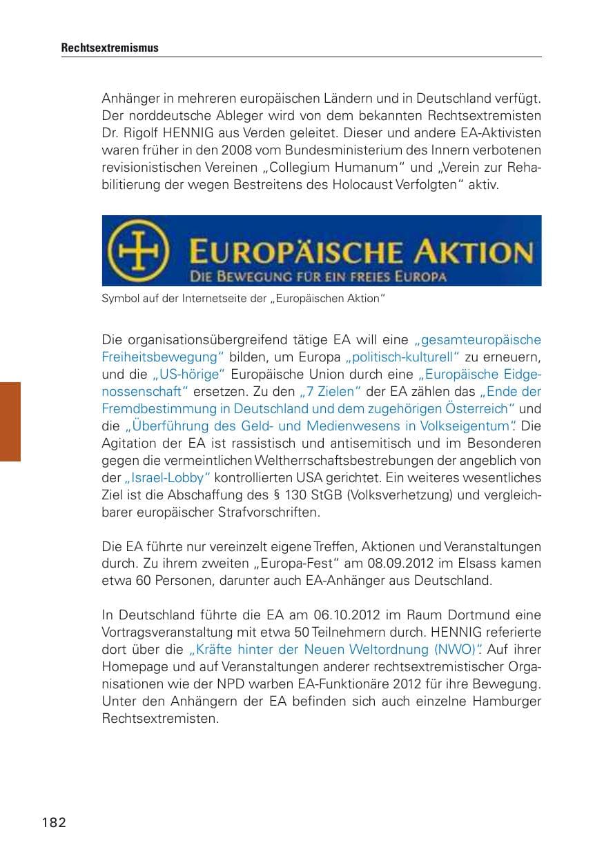 Seite 183 des Verfassungsschutzbericht 2012 Hamburg