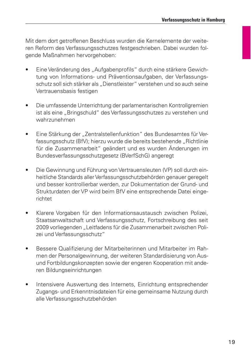 Seite 20 des Verfassungsschutzbericht 2012 Hamburg