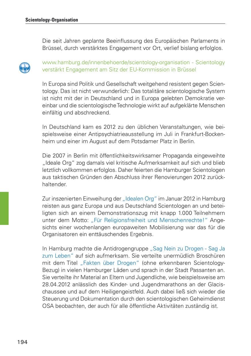 Seite 195 des Verfassungsschutzbericht 2012 Hamburg