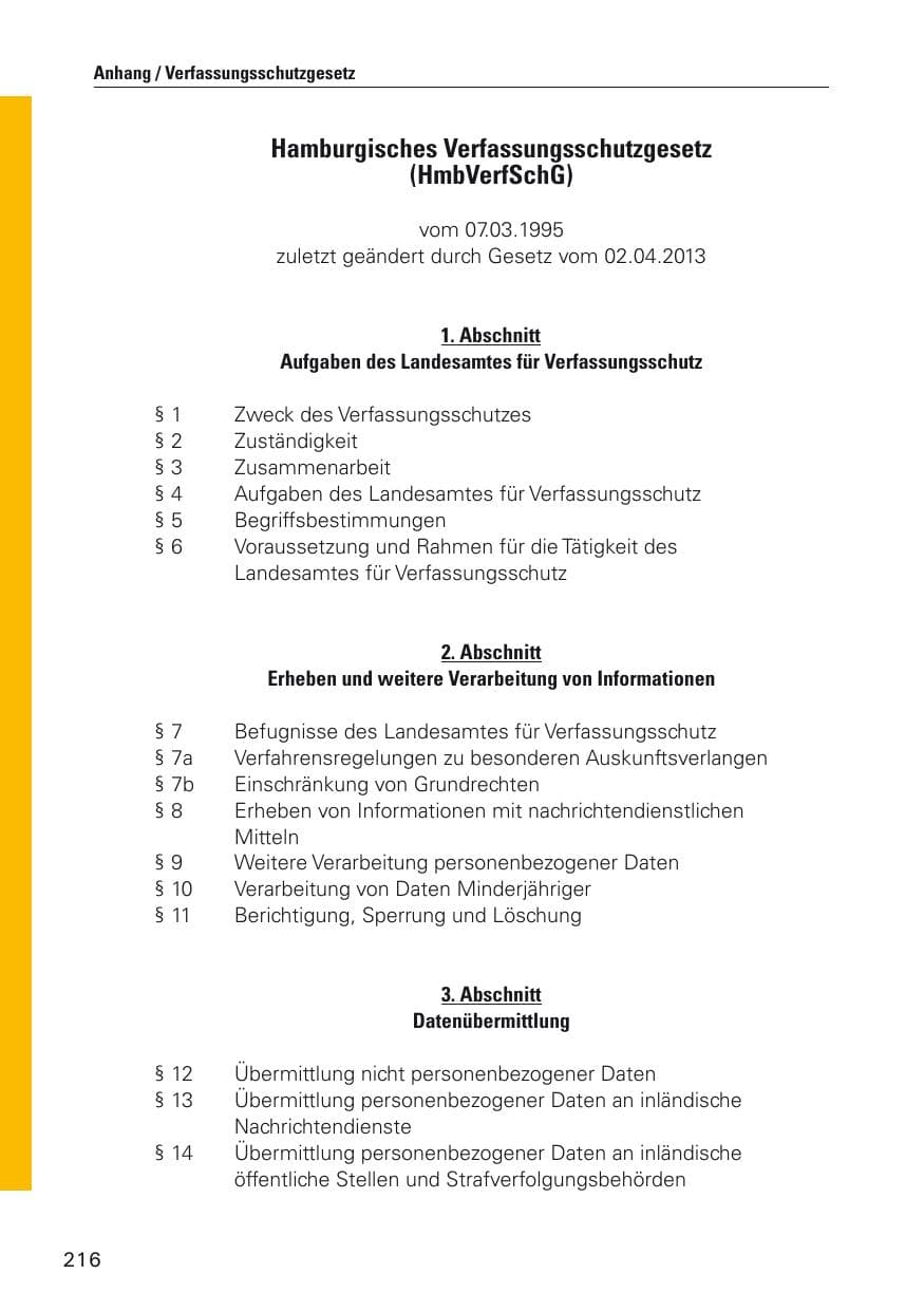 Seite 217 des Verfassungsschutzbericht 2012 Hamburg