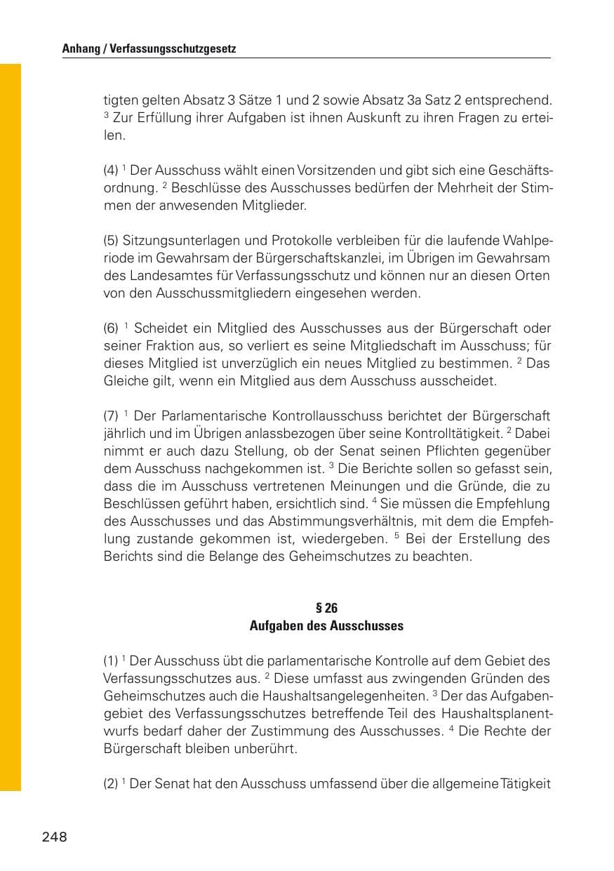 Seite 249 des Verfassungsschutzbericht 2012 Hamburg