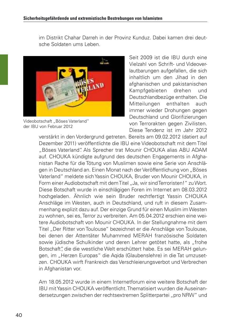 Seite 41 des Verfassungsschutzbericht 2012 Hamburg