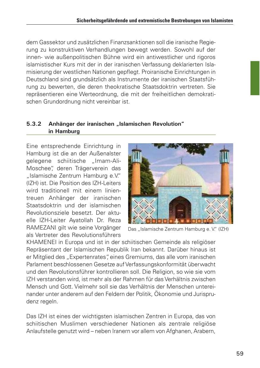 Seite 60 des Verfassungsschutzbericht 2012 Hamburg