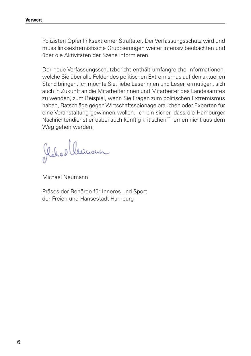 Seite 7 des Verfassungsschutzbericht 2012 Hamburg