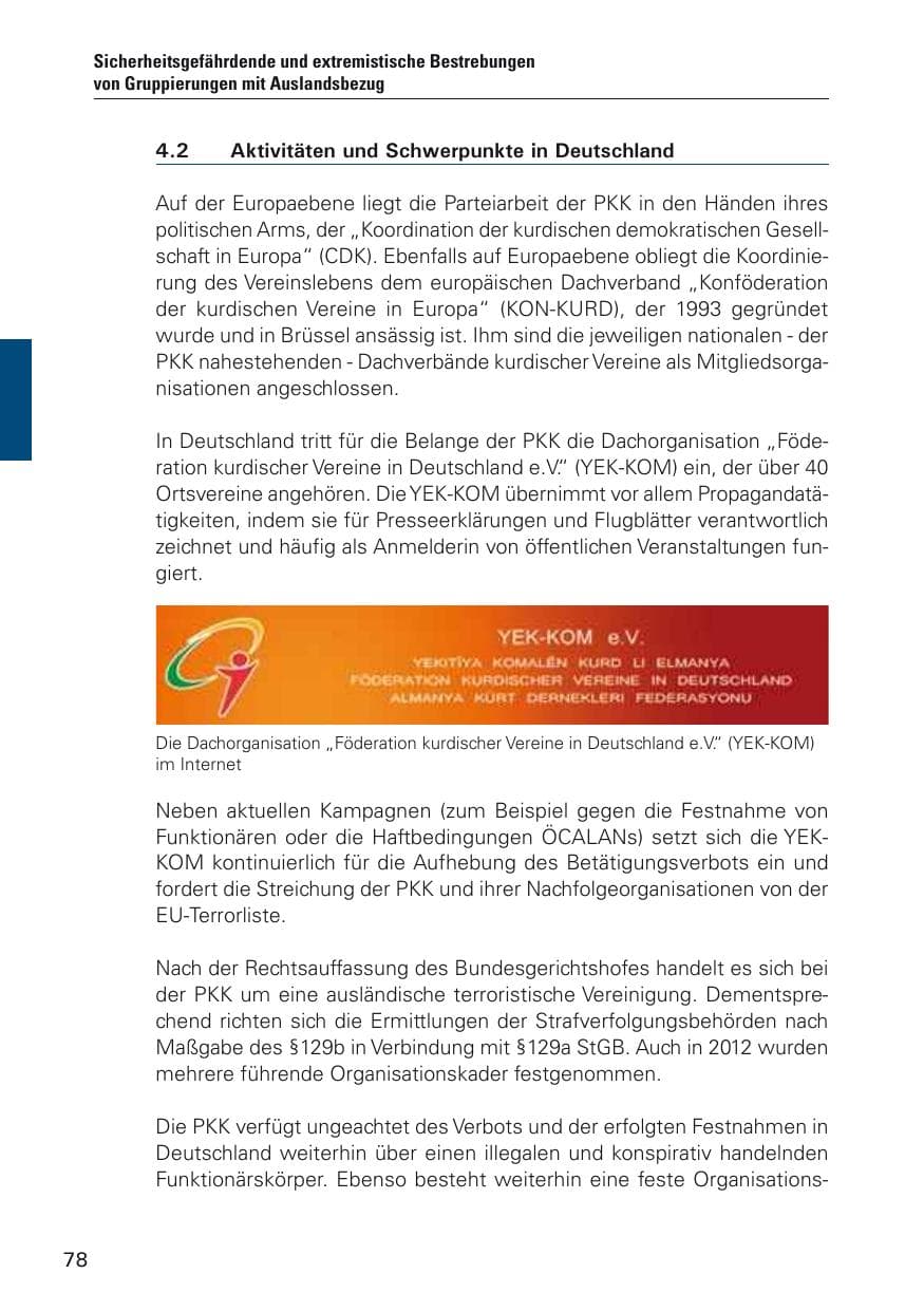 Seite 79 des Verfassungsschutzbericht 2012 Hamburg
