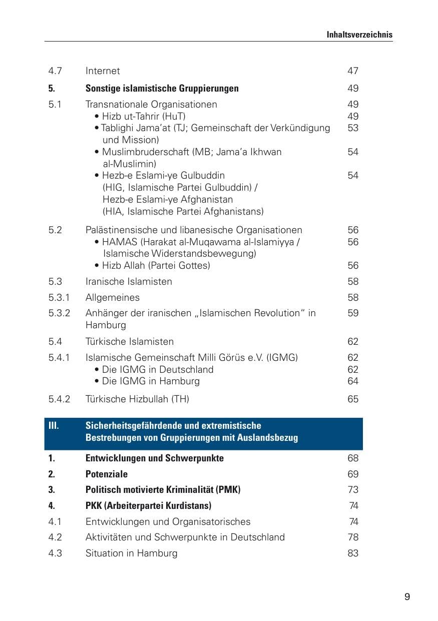 Seite 10 des Verfassungsschutzbericht 2012 Hamburg