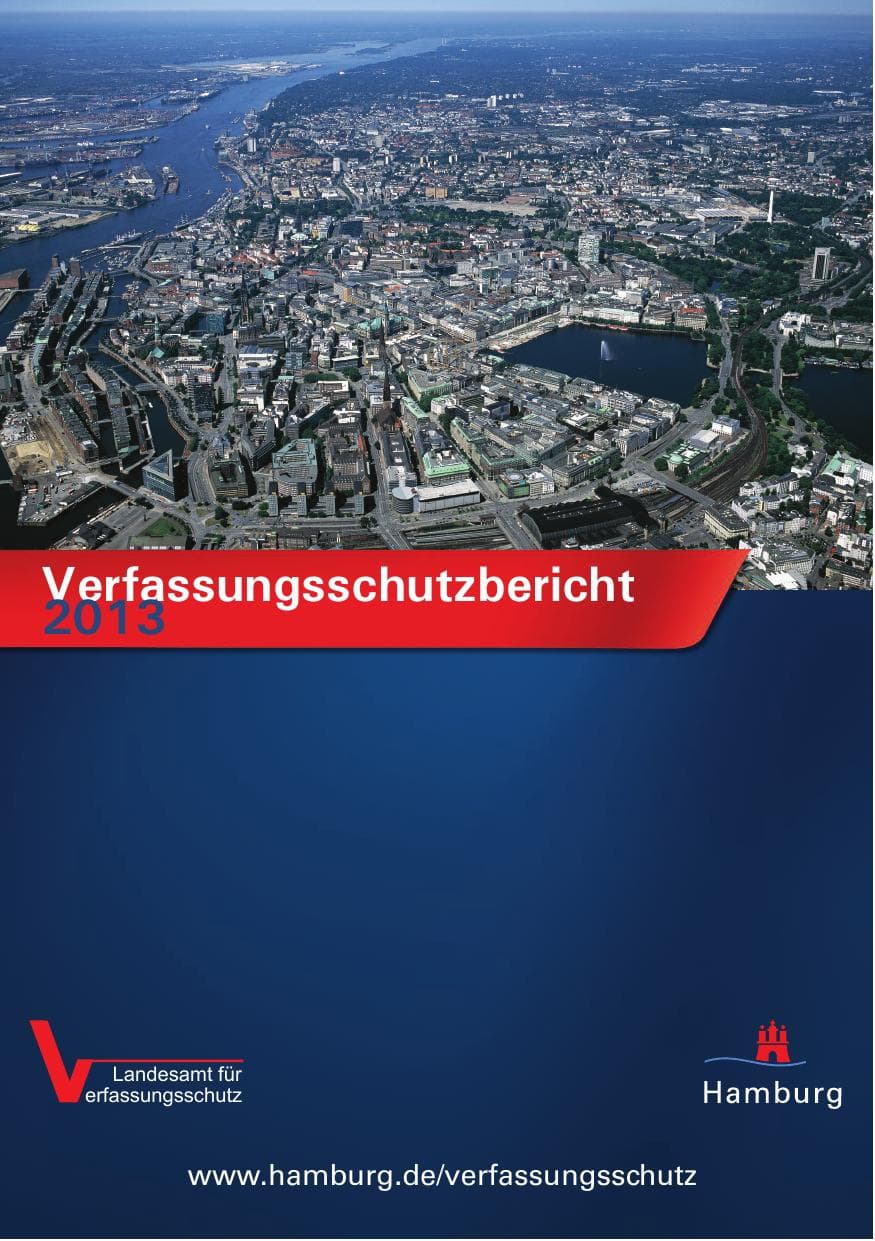 Seite 1 des Verfassungsschutzbericht 2013 Hamburg