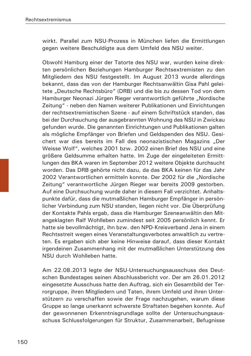 Seite 151 des Verfassungsschutzbericht 2013 Hamburg