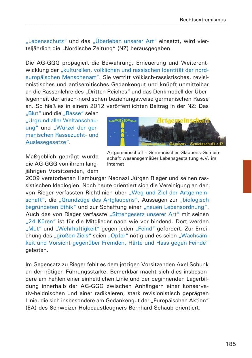 Seite 186 des Verfassungsschutzbericht 2013 Hamburg
