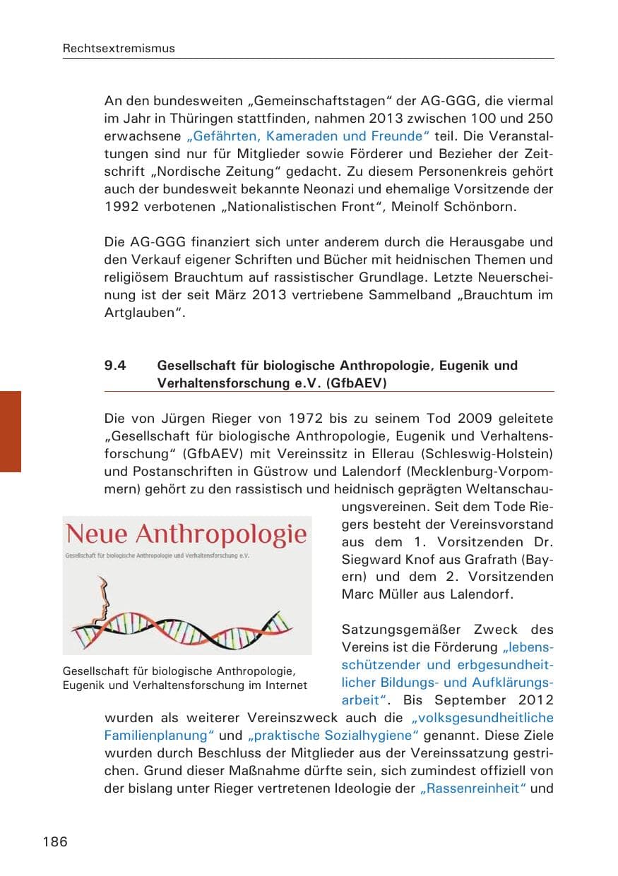 Seite 187 des Verfassungsschutzbericht 2013 Hamburg