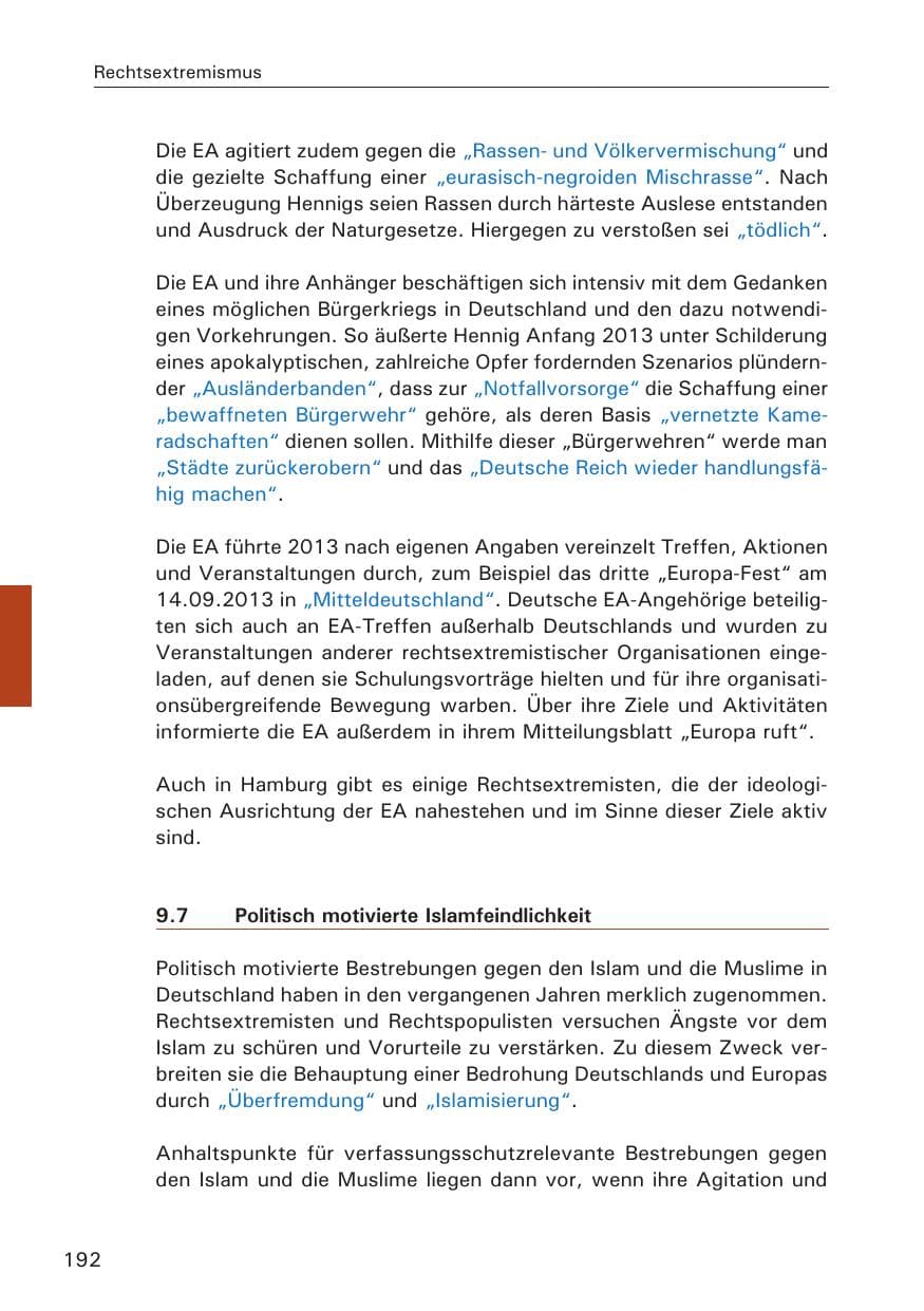 Seite 193 des Verfassungsschutzbericht 2013 Hamburg